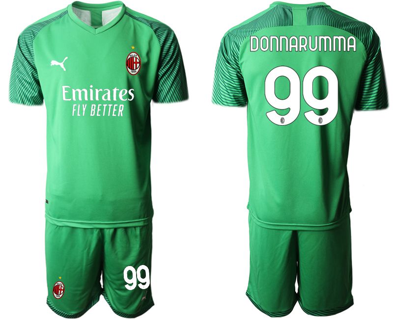 Men 2020-2021 club AC Milan green goalkeeper #99 Soccer Jerseys->ac milan jersey->Soccer Club Jersey